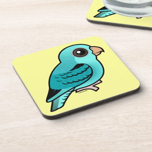 Dessous-de-verre Perruche barrée par turquoise (Côté gauche)