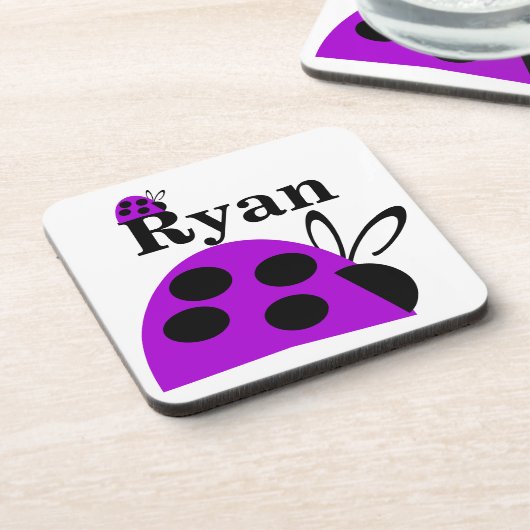 Dessous-de-verre Personalisé Ladybug mou violet (Côté gauche)