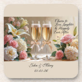 Dessous-de-verre Personalised Wedding Hard plastic coaster (Devant)