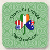 Dessous-de-verre Personalized Australia Ireland USA Shamrock Square (Devant)