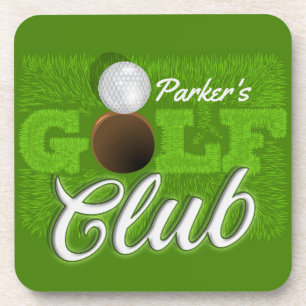 Dessous-de-verre Personalized NAME Golfer Green Golf Course Club