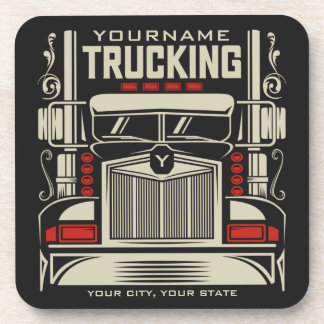 Dessous-de-verre Personalized Trucking 18 Wheeler BIG Trucker