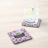 Dessous-de-verre Personnage de dessin animé de sushi mangeant un (Côté Droit)