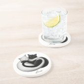 Dessous de verre personnalisables de chats d'amour (Côté)