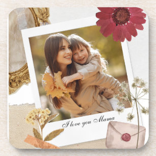 Dessous-de-verre Personnalisation moderne Je t'aime Maman Photo