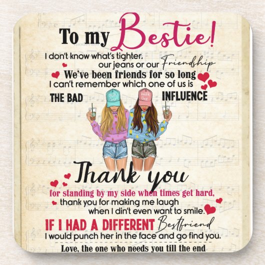 Dessous-de-verre Personnalisé À Mon Bestie (Devant)