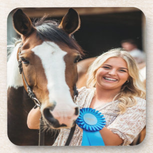 Dessous-de-verre Personnaliser la photo du cheval de concours de bé