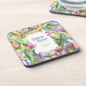 Dessous-de-verre Personnaliser l'aquarelle florale en relief (Côté gauche)