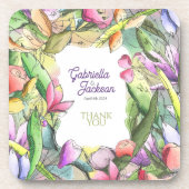 Dessous-de-verre Personnaliser l'aquarelle florale en relief (Devant)