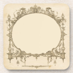 Dessous-de-verre Personnaliser orné or fantaisie cadre vintage