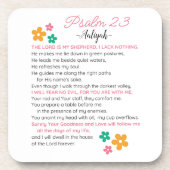 Dessous-de-verre Personnaliser Psaume 23-NIV Bible Scripture Fleurs (Devant)