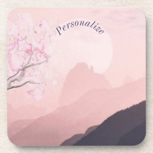 Dessous-de-verre Personnaliser Surreal Pink Paysage & Lune