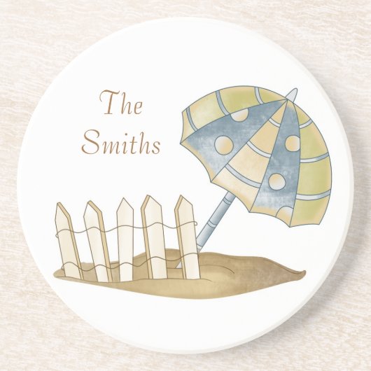 Dessous de verre personnalisés de grès de plage de (Devant)