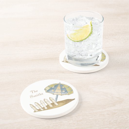 Dessous de verre personnalisés de grès de plage de (Côté)