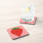 Dessous de verre personnalisés simple fraise (Côté Droit)