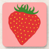 Dessous de verre personnalisés simple fraise (Devant)
