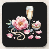 Dessous-de-verre Pétales Perles Prosecco Vaisselle de Table (Devant)