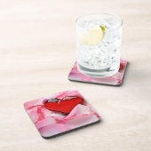 Dessous-de-verre Pétales Roses en verre rouge (Côté Droit)