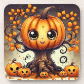 Dessous-de-verre Petit arbre Citrouille d'Halloween (Devant)