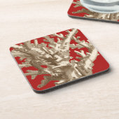 Dessous-de-verre Petit corail en rouge (Côté gauche)