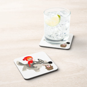 Dessous-de-verre Petit Red Riding Hood and The Wolf Coasters