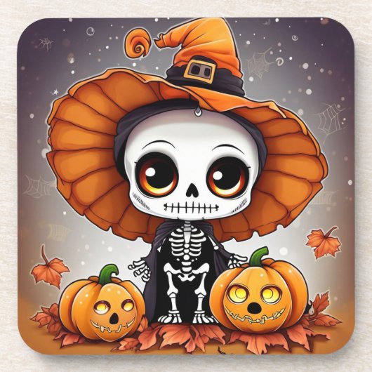Dessous-de-verre Petit squelette d'Halloween 2 (Devant)