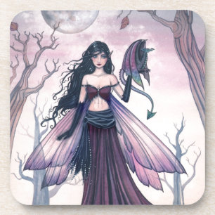 Dessous-de-verre Petite bête Purple Fairy et Dragon Fantasy Art
