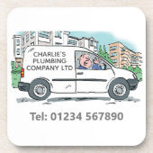 Dessous-de-verre Petite entreprise avec nom sur la société Van (Devant)