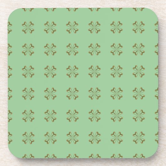 Dessous-de-verre Petites fleurs dorées sur menthe (Devant)