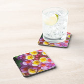 Dessous-de-verre Petites fleurs tropicales roses et violettes jaune (Côté Droit)