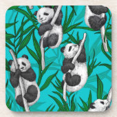 Dessous-de-verre Petits panda turquoise (Devant)