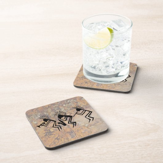 Dessous-de-verre Petroglyphe Kokopelli Horn and Flute Player (Côté Droit)