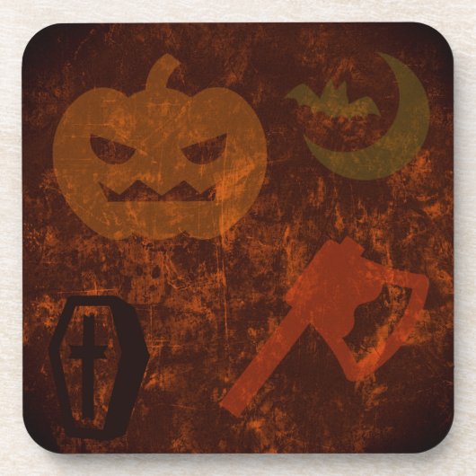 Dessous-de-verre Peurs d'Halloween sur Eerie Arrière - plan (Devant)