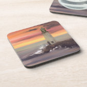 Dessous-de-verre Phare Côtier Avec Ciel Rose Et Orange (Côté gauche)