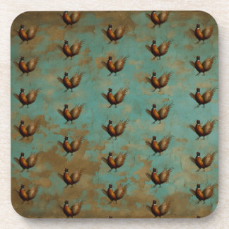 Dessous-de-verre Pheasant strutting design hard plastic coaster