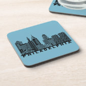 Dessous-de-verre Philadelphia Skyline Silhouette  (Côté gauche)