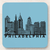 Dessous-de-verre Philadelphia Skyline Silhouette  (Devant)