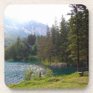 Dessous-de-verre Photo de forêt et de lac alpins pittoresques
