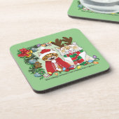 Dessous-de-verre Photo de Noël annuelle du chat (Côté gauche)