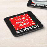 Dessous-de-verre Photo et texte personnalisés<br><div class="desc">Coaster photo et texte personnalisé</div>