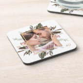 Dessous-de-verre Photo simple encadrée Botanique avec Monogramme (Côté gauche)