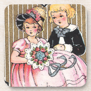Dessous-de-verre Photo Valentine vintage