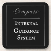 Dessous-de-verre Phrase "Compas - Système de guidage interne" (Devant)