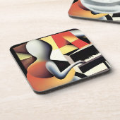 Dessous-de-verre Piano Player - Art aérographe (Côté gauche)