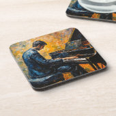 Dessous-de-verre Piano Player - Peinture à l'huile (Côté gauche)