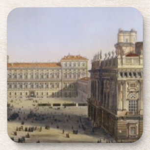 Dessous-de-verre Piazza Castello, Turin, gravé par F. Citterio (c