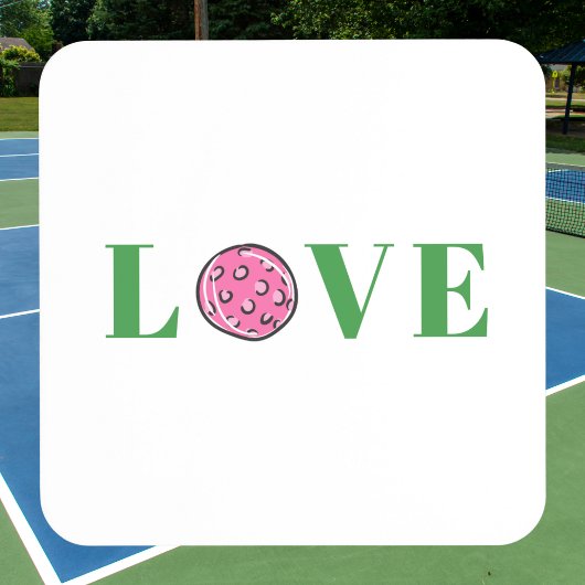 Dessous-de-verre Pickleball rose Preppy Love Beverage Coaster
