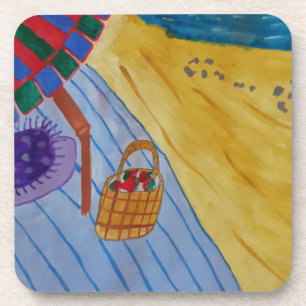 Dessous-de-verre Picnic On The Beach Plastic Coaster