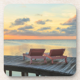 Dessous-de-verre Pier surplombe l'océan, Belize