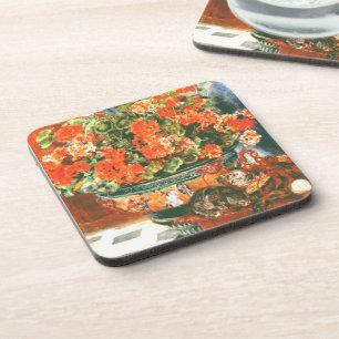 Dessous-de-verre Pierre-Auguste Renoir - Geraniums Et Chats
